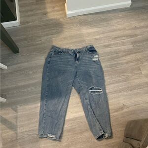 plus sized blue jeans (mom jeans)
